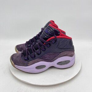 Reebok Iverson Question Mid Ghost of Christmas Kids Sz 6.5 Women 8 Purple Shoes